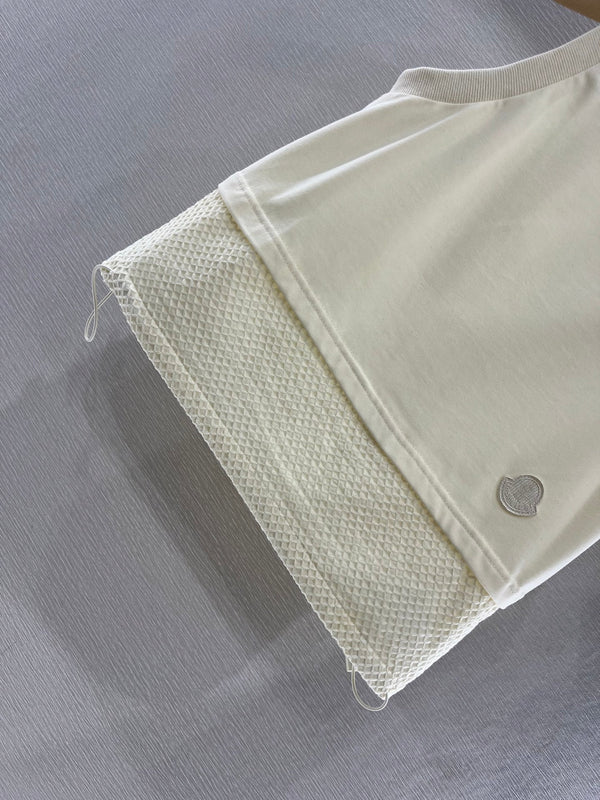 Moncle 25 Mest Vest High Waist Skirt Set Cream Cotton 248978