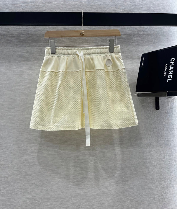 Moncle 25 Mest Vest High Waist Skirt Set Cream Cotton 248978