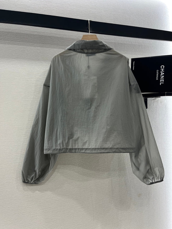 Moncle 25 Hooded Sun-Protective Jacket and Short Skirt Set Gray Nylon 249062