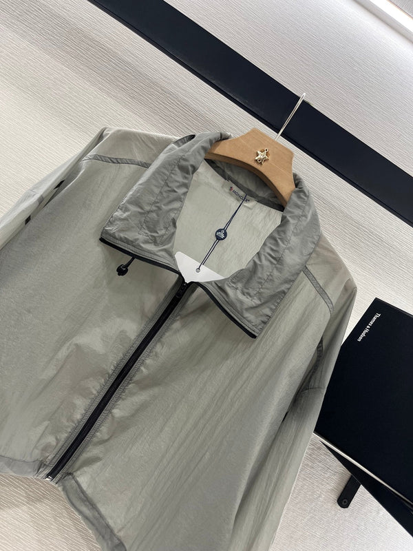 Moncle 25 Hooded Sun-Protective Jacket and Short Skirt Set Gray Nylon 249062