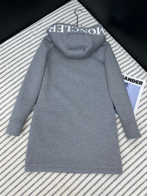 Moncle Hat-Printed Logo-Embellished Dress Gray Viscose 252314