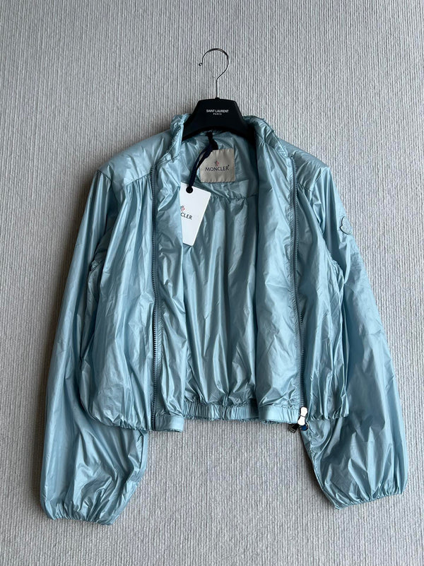 Moncle 25FW Pleated Windbreaker Jacket Sky Blue Nylon 269678