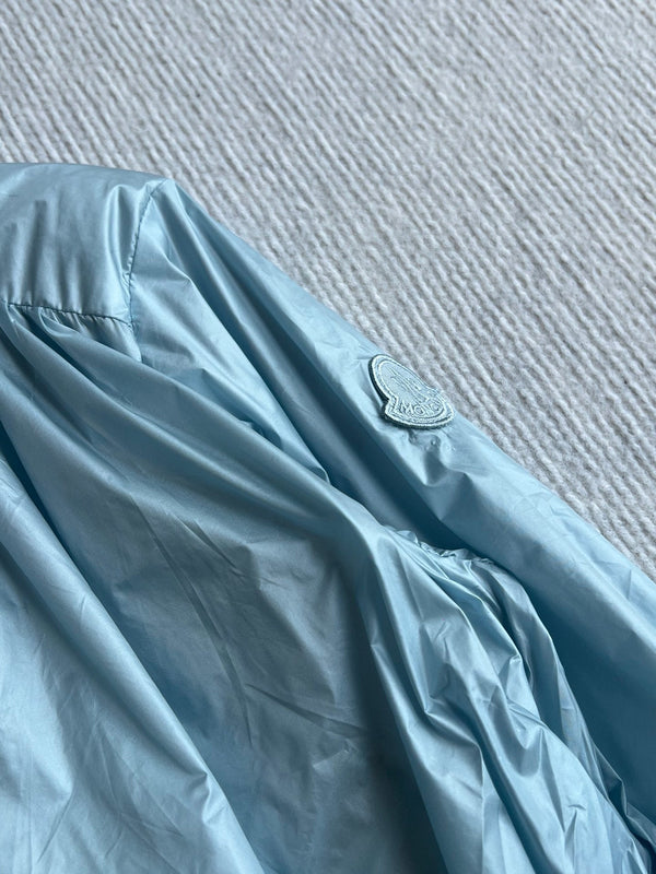 Moncle 25FW Pleated Windbreaker Jacket Sky Blue Nylon 269678