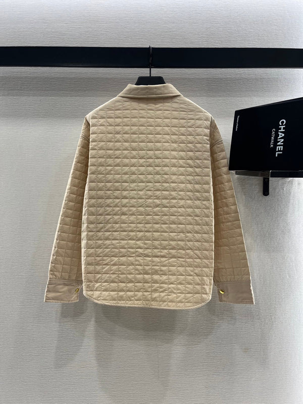 Moncle 25 Lapel Paid Padded Jacket Beige Polyester 286783