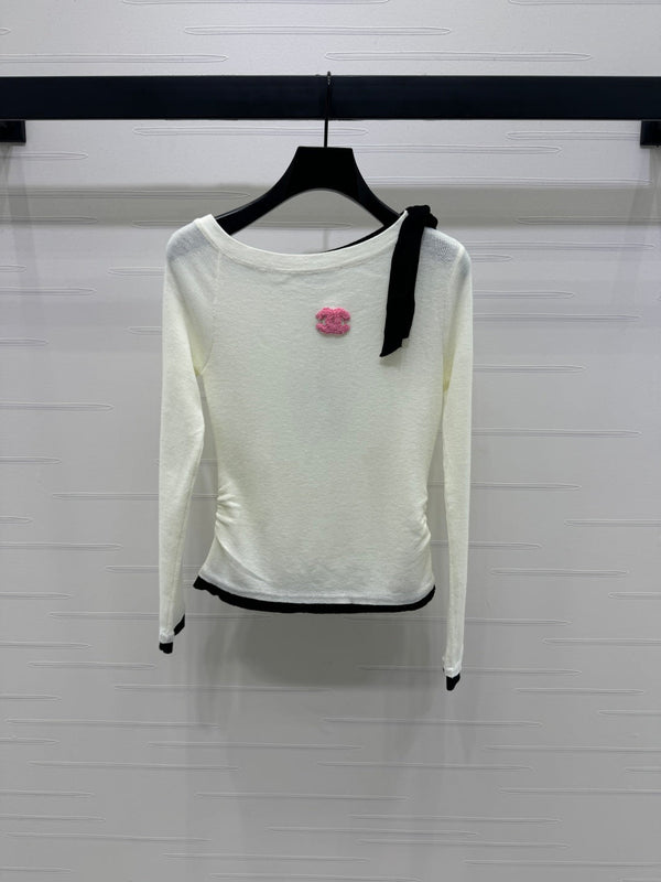 PULL MANCHES LONGUES EN TRICOT AVEC RUBAN CHANEL STYLE 288