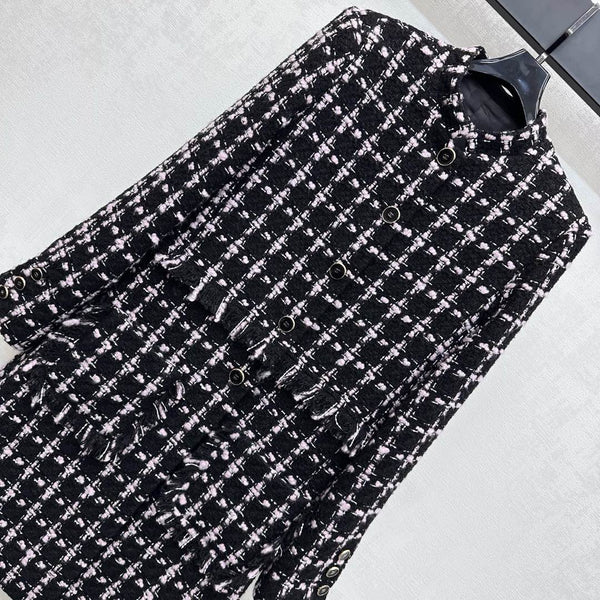 CHANEL ROBE LONGUE EN LAINE STYLE MANTEAU 267