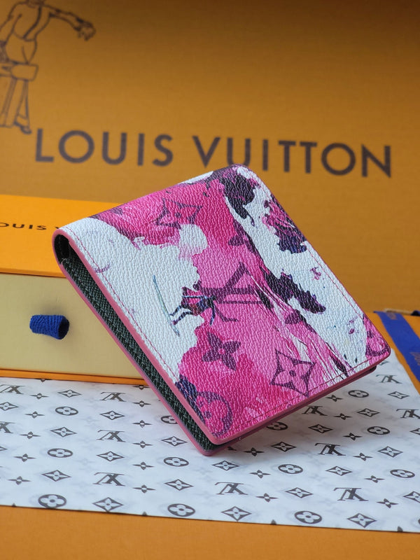 Portafoglio sottile LV 11 cm in tela monogramma rosa 261853