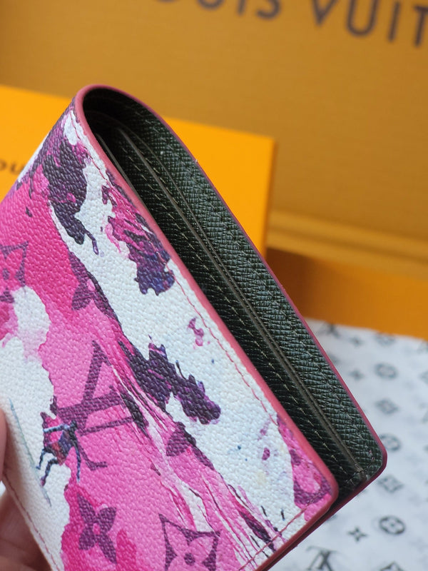 Portafoglio sottile LV 11 cm in tela monogramma rosa 261853