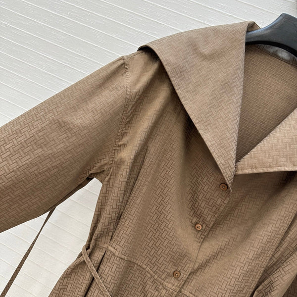 Hm Trench Coat H Dark Pattern Brown Cotton