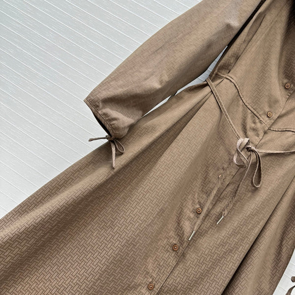 Hm Trench Coat H Dark Pattern Brown Cotton