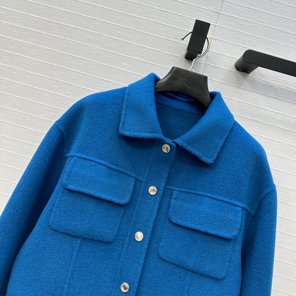 HM Jacket in Blue Wool and Cashmere