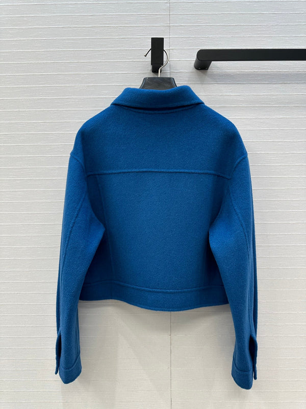HM Jacket in Blue Wool and Cashmere