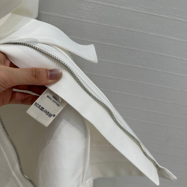 HM Majia Zipped Sleeveless Dress in White Cotton