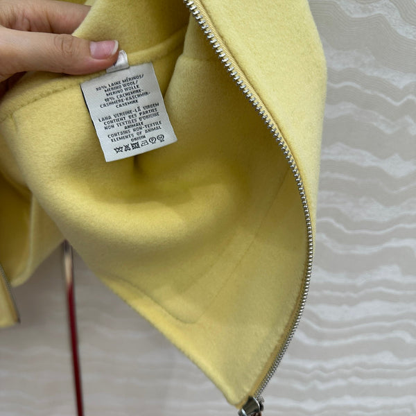HM 25S Zipped Vest in Light Yellow Wool and Cashmere