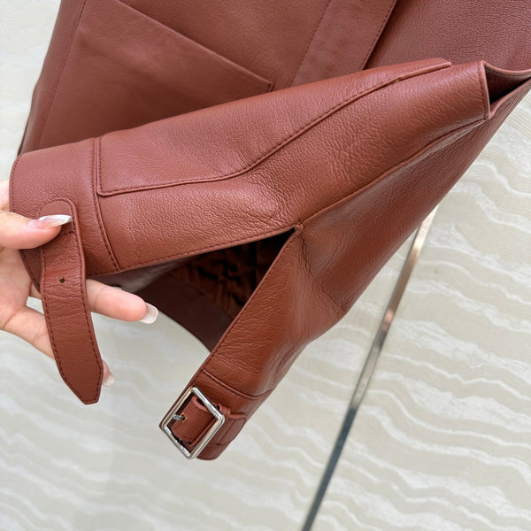 HM 25S Vest in Reddish-Brown Lambskin 297458