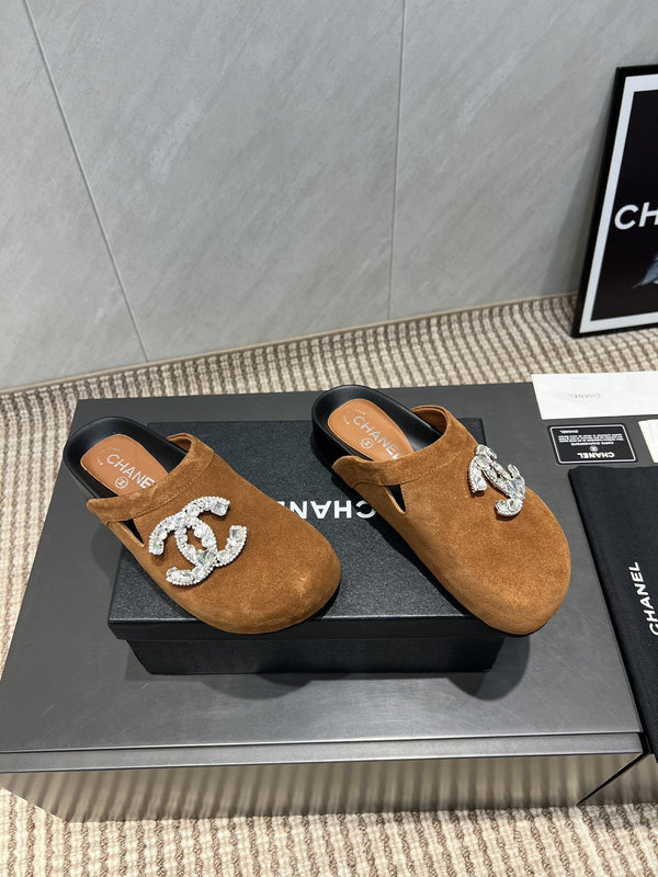 CC 25S Birkenstock Thick-Sole Loafers in Brown Velvet 442541