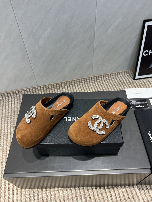 CC 25S Birkenstock Thick-Sole Loafers in Brown Velvet 442541