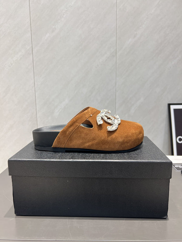 CC 25S Birkenstock Thick-Sole Loafers in Brown Velvet 442541