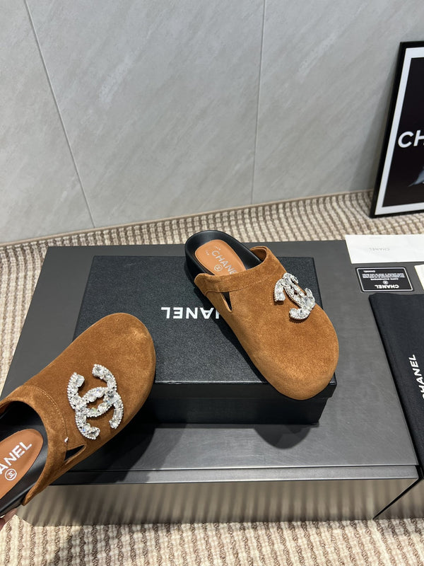 CC 25S Birkenstock Thick-Sole Loafers in Brown Velvet 442541