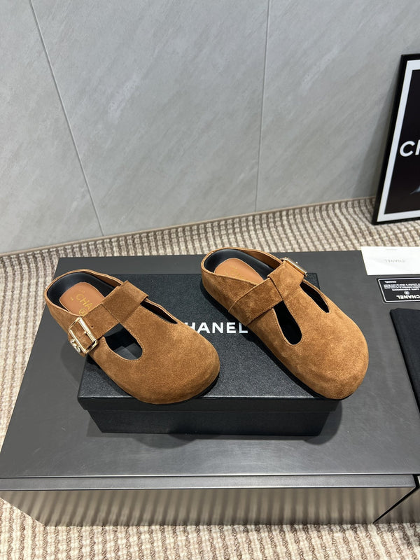 CC 25S Birkenstock Thick-Sole Loafers in Brown Suede 442538