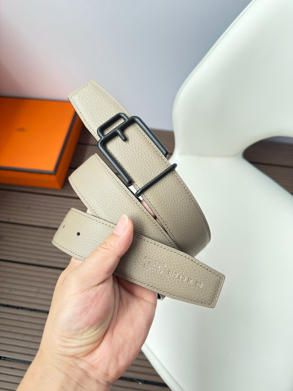 H VOLTE-FACE BELT 38MM BLACK BUCKLE & REVERSIBLE NUDE AND BLACK LEATHER