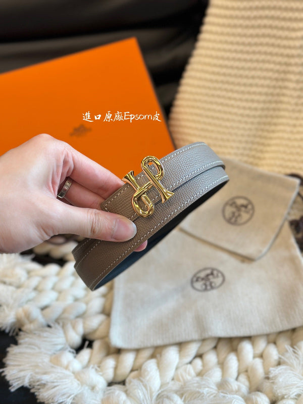 CINTURA BAROCCA H COR 24MM FIBBIA ORO E PELLE REVERSIBILE BEIGE E NERA