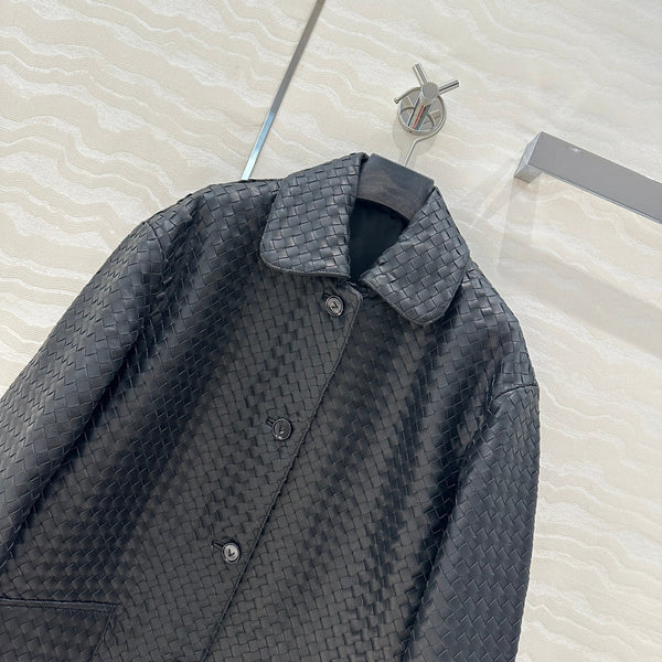 Giacca BV in pelle di agnello nera