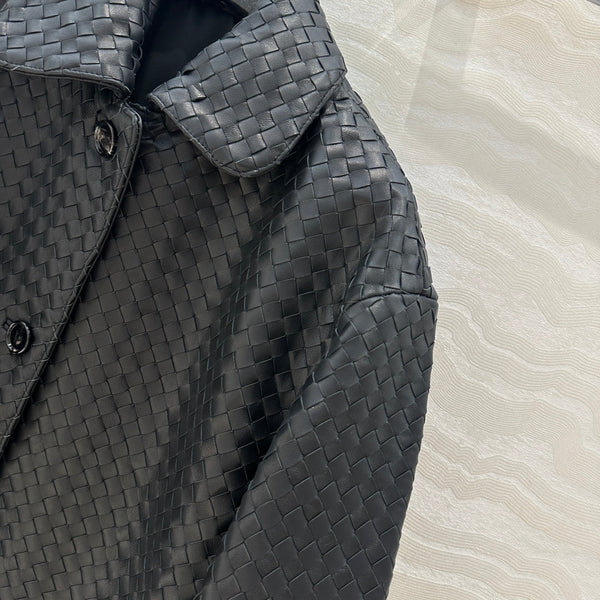 Giacca BV in pelle di agnello nera