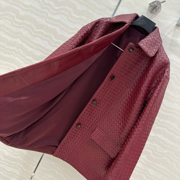 Giacca BV in pelle di agnello bordeaux