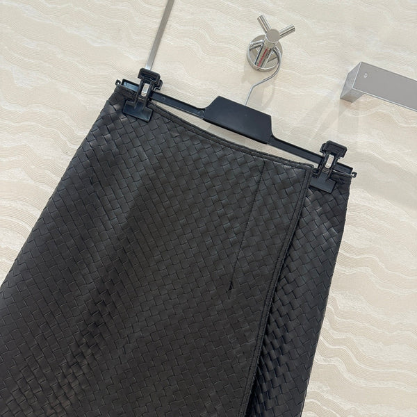 Gonna BV in pelle di agnello nera