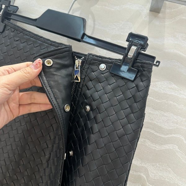 Gonna BV in pelle di agnello nera