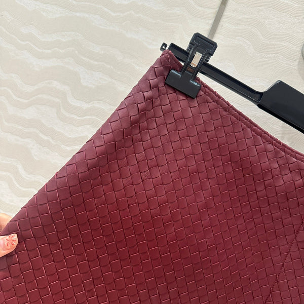 Gonna BV in pelle di agnello bordeaux