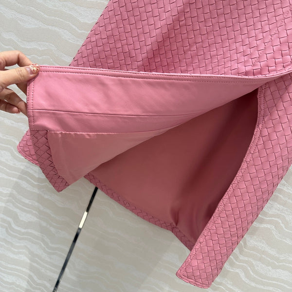 Gonna BV in pelle di agnello rosa