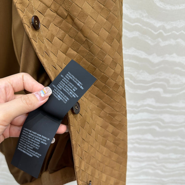 Giacca-camicia BV in pelle scamosciata marrone