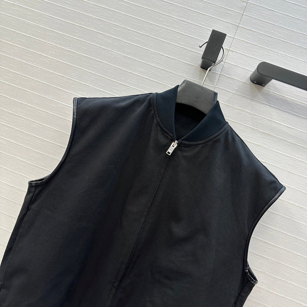 Giacca senza maniche BV in cotone nero