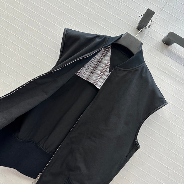 Giacca senza maniche BV in cotone nero