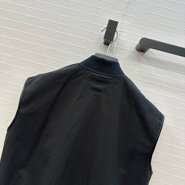 Giacca senza maniche BV in cotone nero