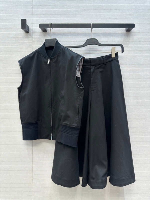 Giacca senza maniche BV in cotone nero