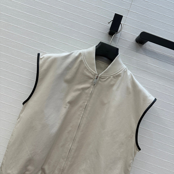 Giacca senza maniche BV in cotone bianco avorio