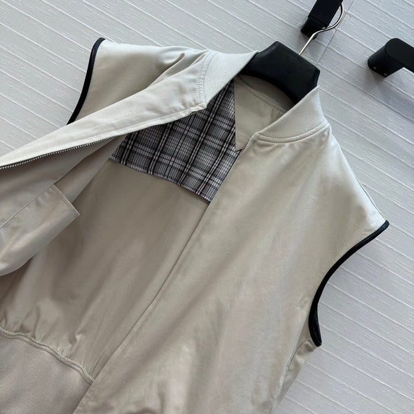 Giacca senza maniche BV in cotone bianco avorio