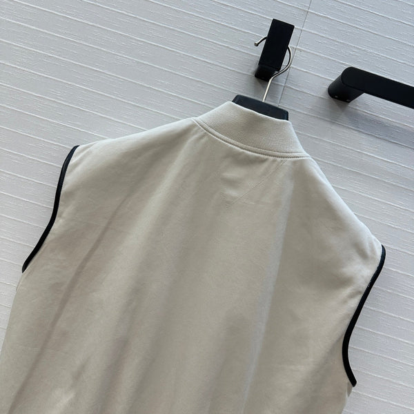 Giacca senza maniche BV in cotone bianco avorio