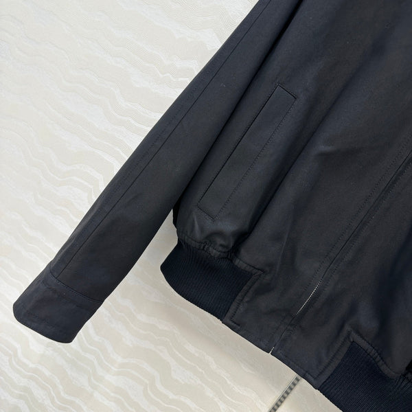 Giacca BV 25S in pelle di pecora con collo in cotone nero