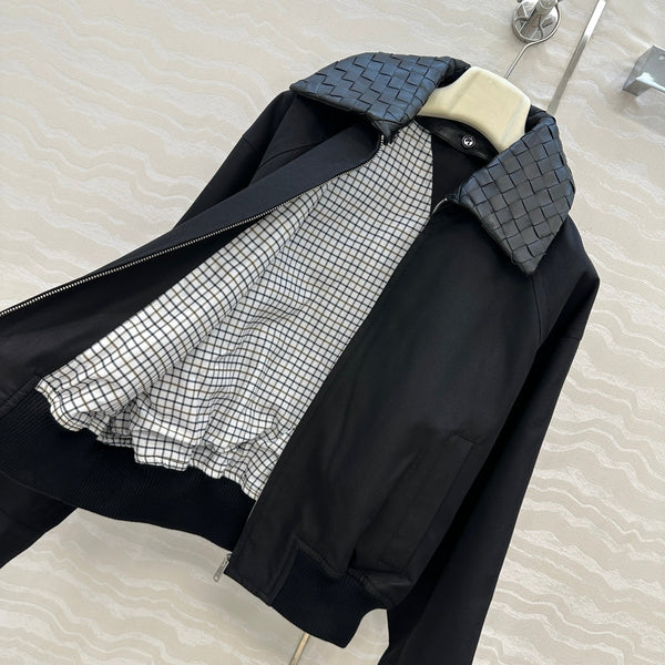 Giacca BV 25S in pelle di pecora con collo in cotone nero