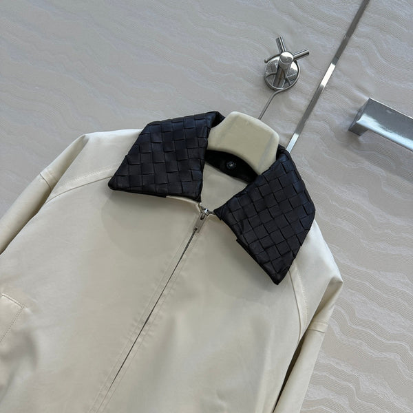 Giacca BV 25S Collo in pelle di pecora in cotone bianco