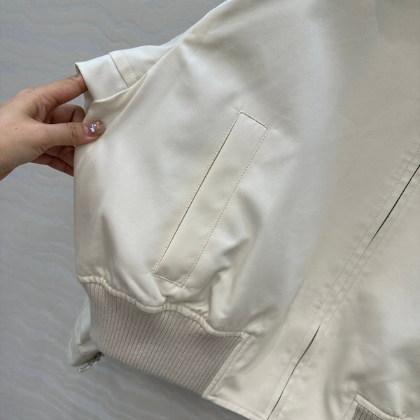 Giacca BV 25S Collo in pelle di pecora in cotone bianco