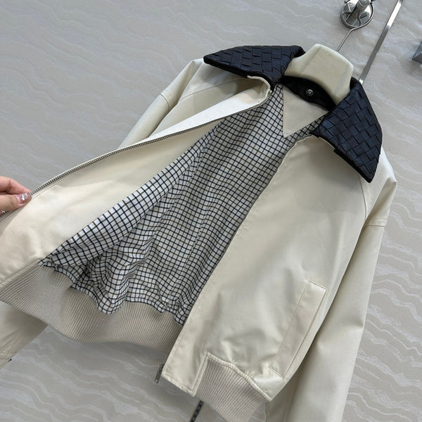 Giacca BV 25S Collo in pelle di pecora in cotone bianco