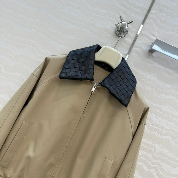 Giacca BV 25S Collo in pelle di pecora in cotone beige