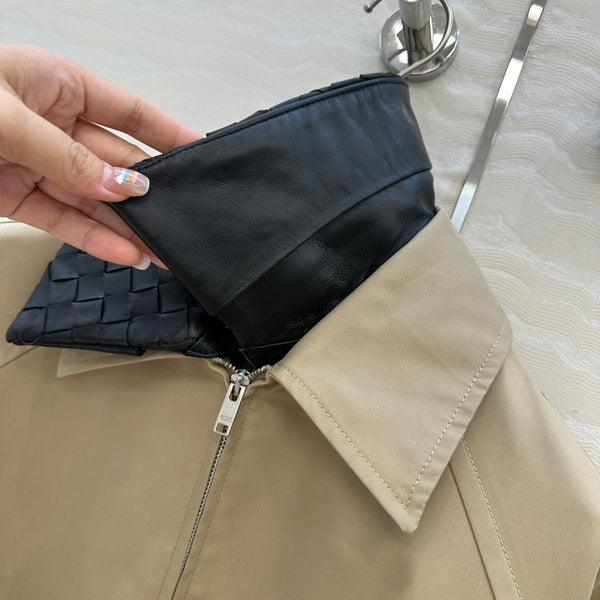 Giacca BV 25S Collo in pelle di pecora in cotone beige