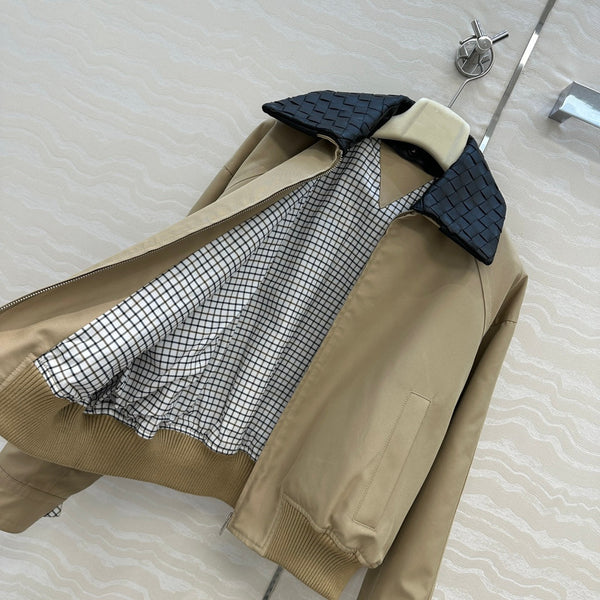 Giacca BV 25S Collo in pelle di pecora in cotone beige