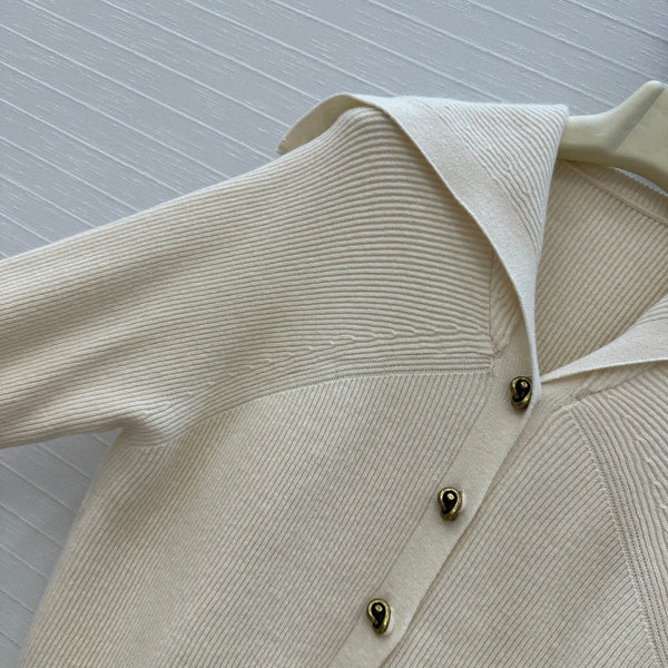 Cardigan con scollo a V BV in cashmere bianco